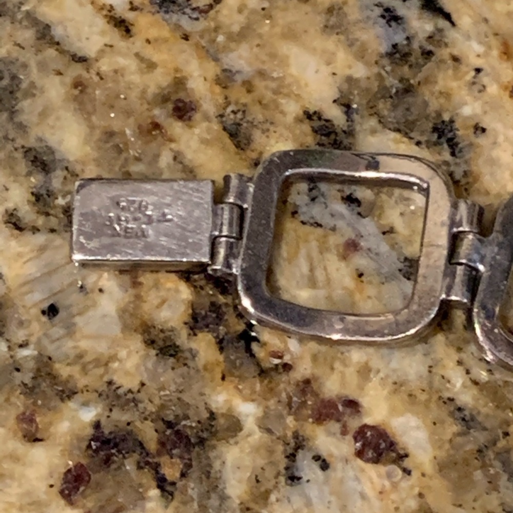 Square Link Solid Sterling Silver 7” Bracelet - image 4